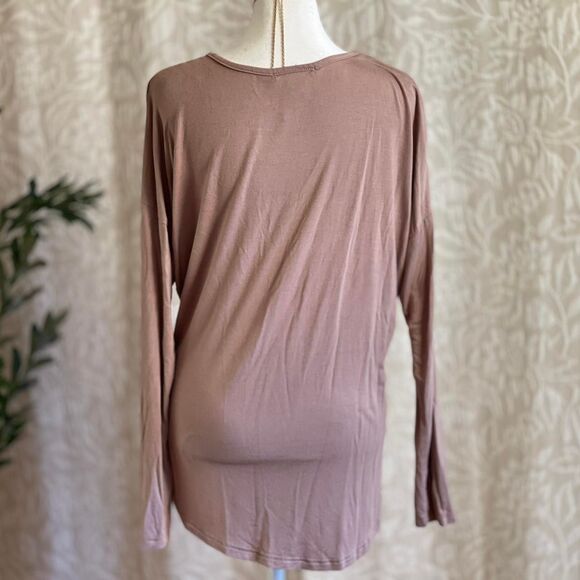 Alberto Makali Tan Stretchy Long Sleeve Rhinestone Shirt Glam Bling Size‎ M - Picture 4 of 8